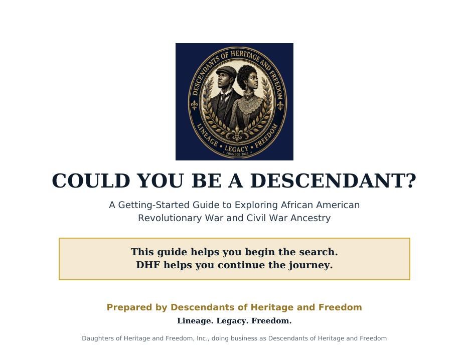 Cover of the free DHF guide, Could You Be a Descendant?